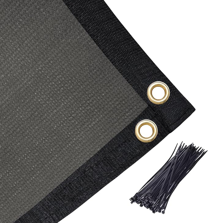 Amagenix 90% Pergola Shade Cover 5'X 11' Dark Gray Sun Shade Cloth with Grommets for Outdoor Garden Patio Porch-Commercial Grade 200 GSM-Cable Zip Ties Included (We Customized)