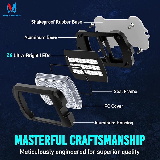 MICTUNING Q1+ MAX Ultra-Bright RGB Rock Lights - 2 Pods (Not inlcude Controller)
