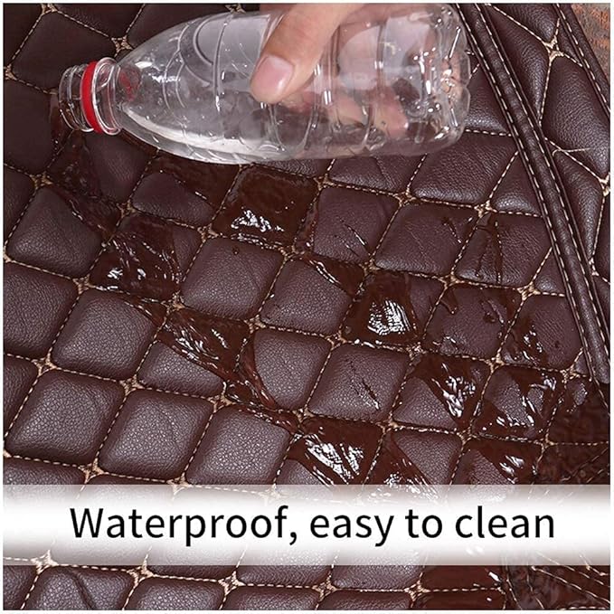 Custom Fit Car Floor Mats - Full Coverage Automotive Leather Floor Liners for Most Vehicles by MingyunSM (Black)