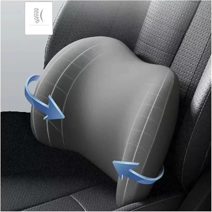 Car Neck Pillow and Lumbar Support Cushion - Memory Foam Backrest for Driver Seat Comfort(E)