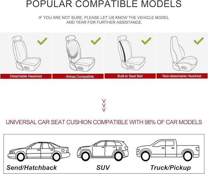 Car Seat Cover for Luxury & Comfort - PU Leather, Anti-Slip, Full Wrap Protection with Storage Pocket for Bottom Cushion - Universal Fit for 95% of Vehicles (Gray,1 Piece)
