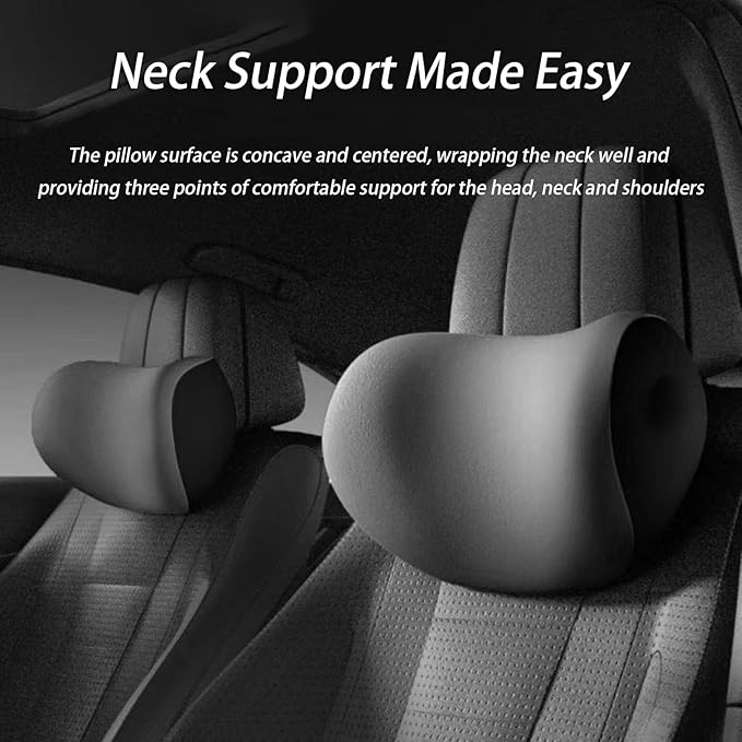 Car Lumbar Support Pillow and Car Neck Pillow Kit for Mercedes Benz A Class 1997-2021 2022 2023 2024 2025 2026, Car Seat Neck Back Rest Pillows, Ergonomic Car Seat Headrest & Lumbar Cushion