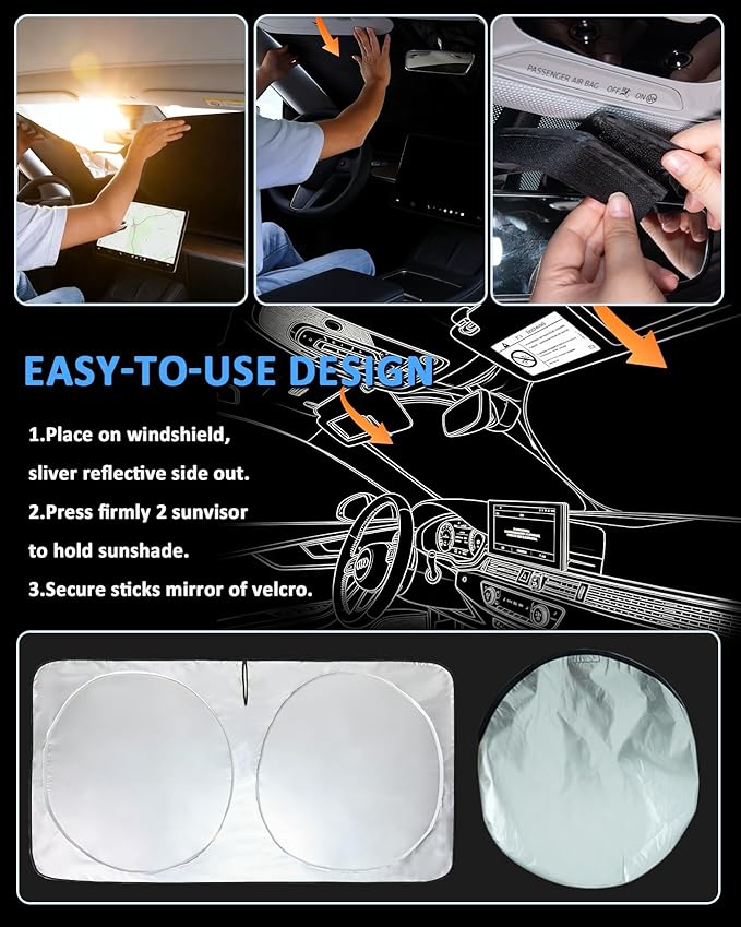 Sun Shade for Chevrolet Equinox Windshield Sunshade fit for Chevy Equinox 2010-2016 2017(Equinox EV Not Fit) Car Accessories Front Window Cover Shield Visor Protector Keep Interior Cool