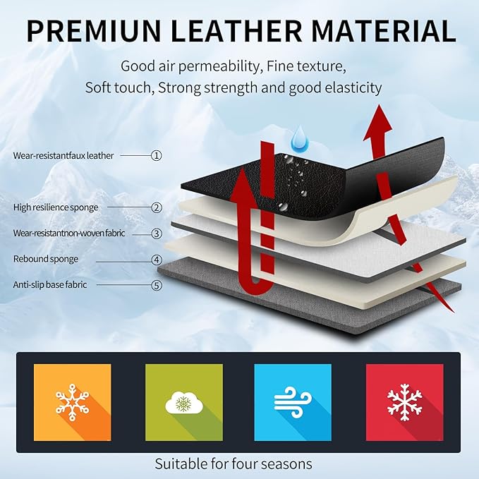 Fit RAV4 Car Seat Covers Set for Toyota RAV4 2019 2020 2021 2022 2023 2024 2025 LE,XLE,XLE Premium Limited Automotive Cushion Protector Replacement, Waterproof Faux Leather(Full Set,Black&Red)