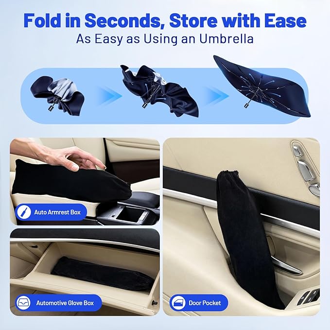 Car Windshield Sun Shade for Hyundai Tucson 2022-2026 –[Reflective Coated Fabric] Sunshade Umbrella for Front Window, Car Shades Sun Visor Keep Car Cool and Protects Interior, 1:1 Exact Fit