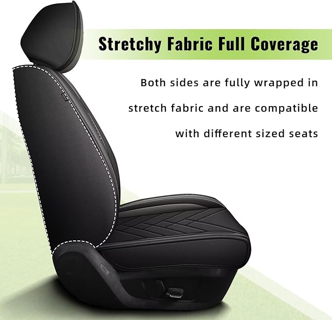 AOMSAZTO Car Seat Covers Fit for Kia Forte 2010-2025 2026 Premium Front Seat Covers Waterproof Leather Automotive Seat Covers Compatible with Airbag (2 Seats,Grey)
