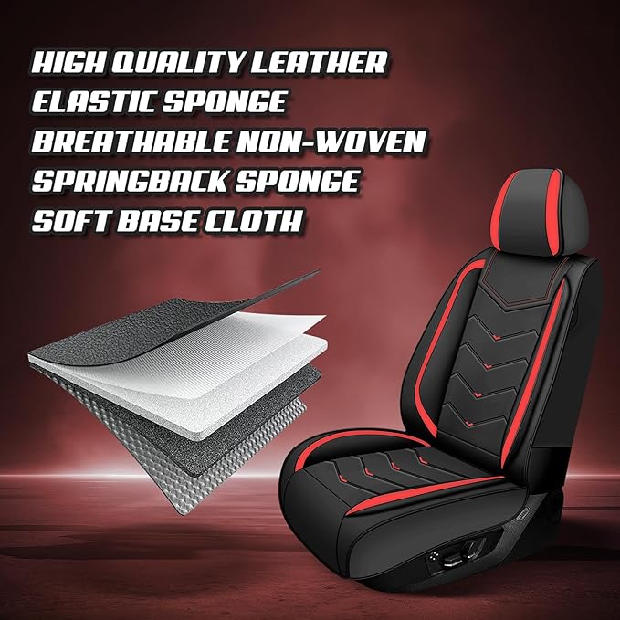 Car Seat Covers for Mercedes-Benz S-Class 2005-2026, Premium Nappa Leather Car Seat Cover, Stylish Sport Seat Covers， Automobile Seat Cover Sets.(Standard 5 Seats/Black Red)