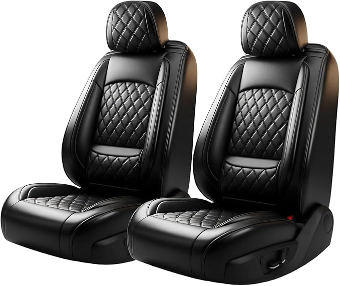 Fit for Santa Cruz Seat Covers Compatible with Hyundai Santa Cruz 2022-2026 - Waterproof Breathable Leather Automotive Seat Cushions Protector,Airbag Compatible,Only 2 front seat covers(Black)