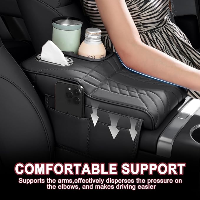 Car Armrest Cover for Tesla Model X 2015–2020 2021 2022 2023 2024 2025 2026, Center Console Cover Mat Armrest Seat Box Cover Cushion Console Pad Interior Accessories,C