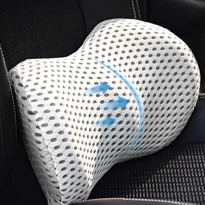 Lumbar Support Pillow for Car Seat, Mesh Office Chair Back Support Cushion, Ergonomic Back Pillows for Carseat,Office Chair,Desk,Wheelchair(Deep Gray)