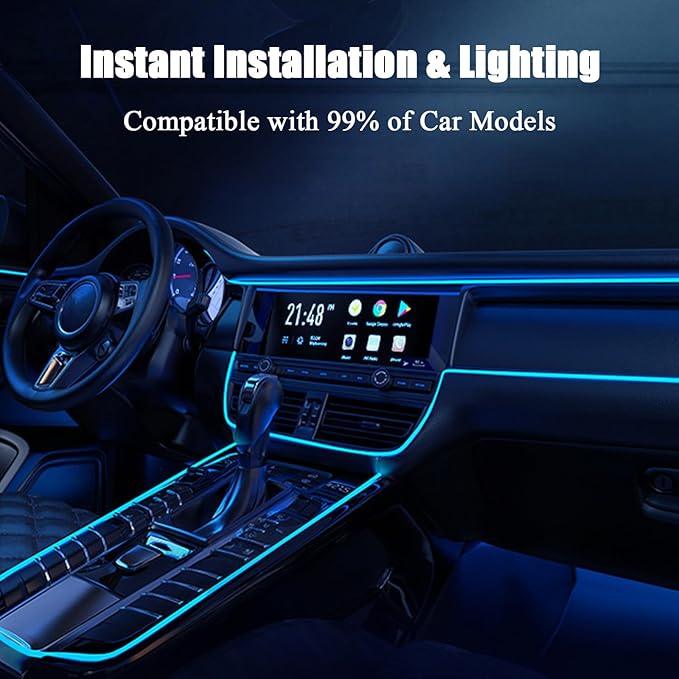 Car Interior Lights for Audi SQ2 SQ5 SQ6 e-tron SQ7 SQ8 SQ8 e-tron LED Car Interior Atmosphere Lamp Car Ambient Lighting Kits,Purple