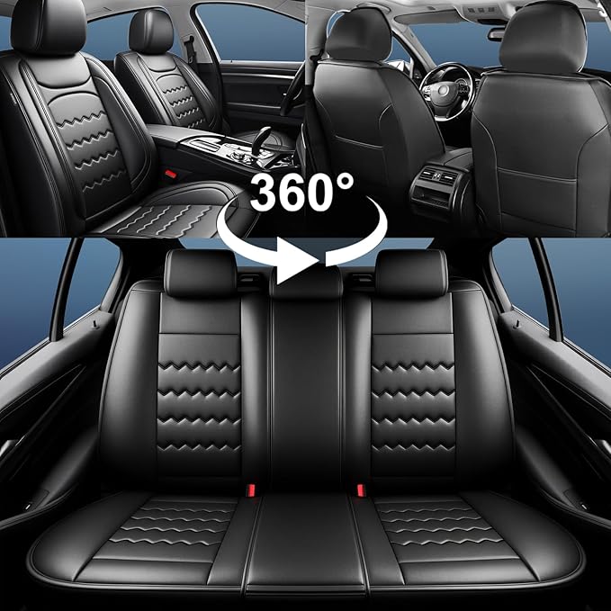 CX-70 Car Seat Covers Custom Fit for Mazda CX-70 2025-2026, Full Coverage Premium Leather Waterproof Breathable Seat Covers, Automotive Seat Protectors, Airbag Compatible(Full Set Seats, Black)