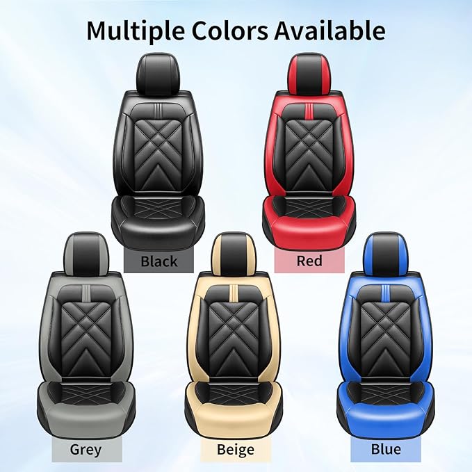 CX-5 Car Seat Covers Custom Fit for Mazda CX-5 2013-2025 2026, Full Coverage Leather Waterproof Breathable Seat Covers, Automotive Seat Protectors, Airbag Compatible(2 Front Seats, Black Gray)