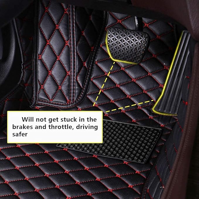 Custom Fit Car Floor Mats - Full Coverage Automotive Leather Floor Liners for Most Vehicles by MingyunSM (Black & Gray)