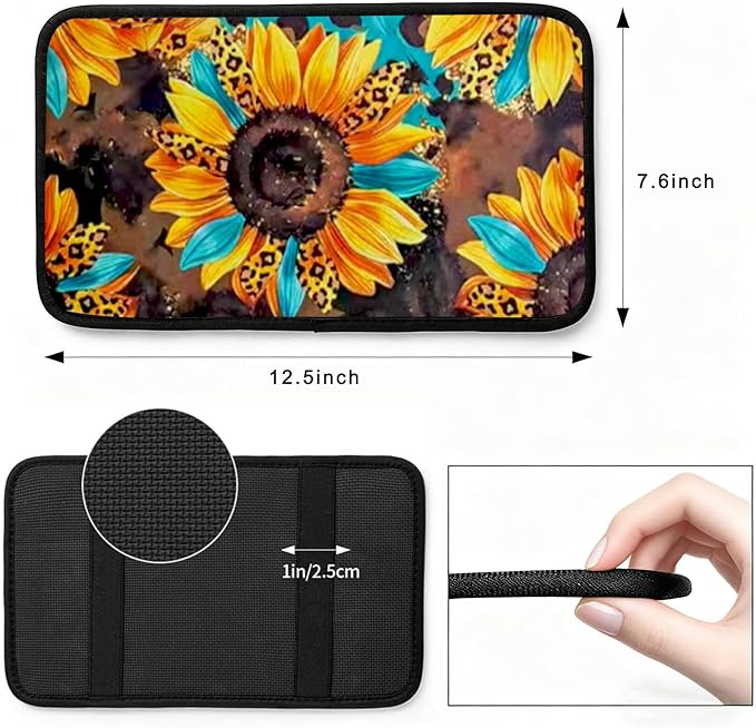 Ladybug Vehicle Center Console Armrest Cover Pad,Ladybug Cute Car Accessories Soft Middle Console Cushion Pad,Auto Arm Rest Mat Decor Ladybugs Gifts for Women Men Dad for Most Vehicle SUV Truck