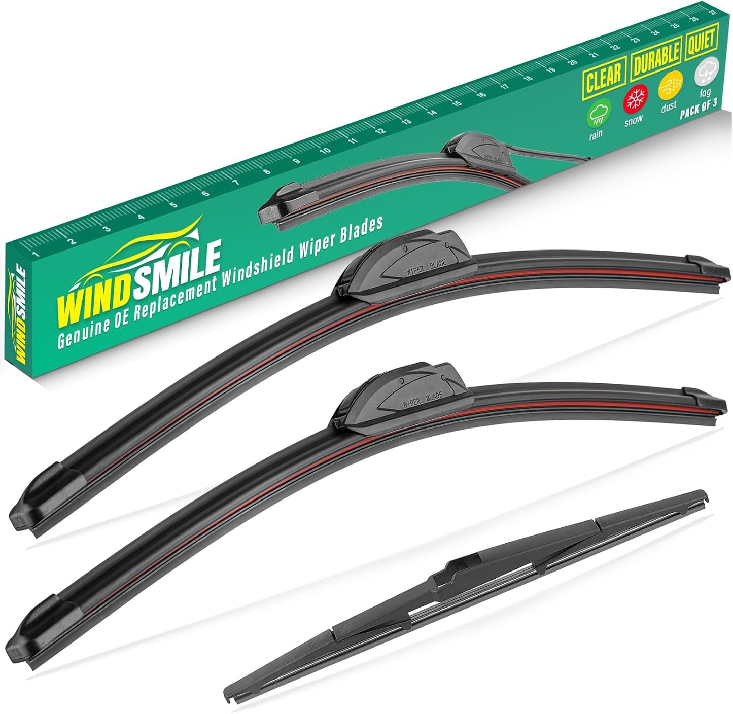 28" 20" 16" Windshield Wiper Blades Replacement for Toyota Sienna 2011 2012 2013 2014 2015 2016 2017 2018 2019 2020 Premium All Weather Front Rear Wipers Set - OEM Quality (Pack of 3)