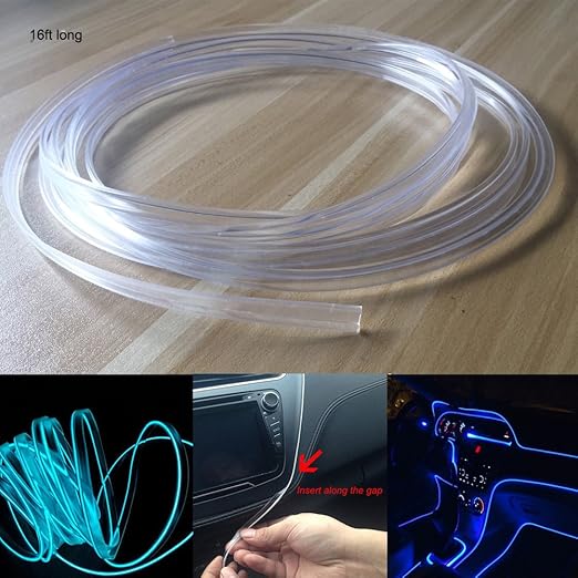 3.0mm Plastic Skirt Side Glow Optic Fiber Cable Car Light Decor (5meters/16ft Long)
