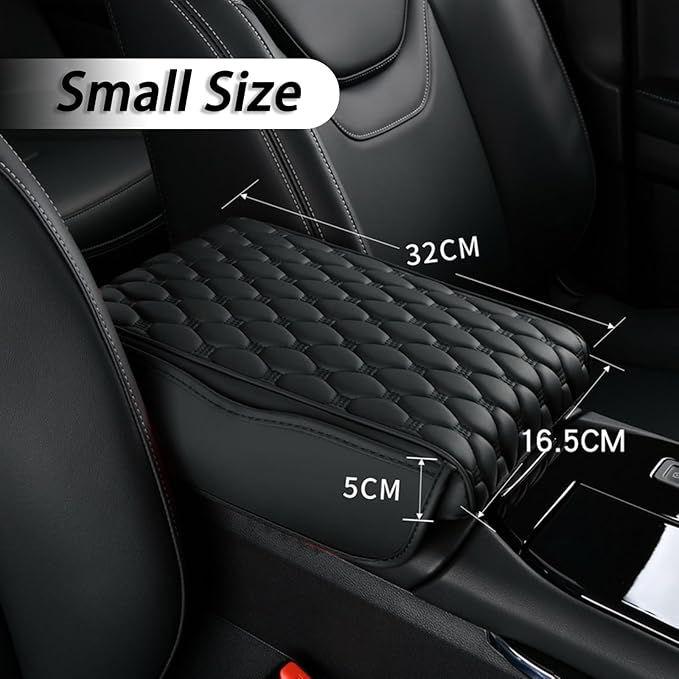 Car Center Console Cover for VW Jetta VI 2011-2013 2014 2015 2016 2017 2018, Thick Armrest Cushion Pad with Side Storage Pockets, Center Console Protector, Arm Rest Cover for Cars, SUVs & Trucks
