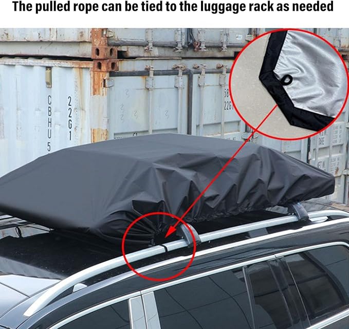 Pssopp 210D Oxford Cloth Water Proof Box Lid Cover,Tent Trailer Cover Travel Trailer Roof Cover car Roof Top Tent Trailer Cover for SUV Rooftop Travel Luggage Rack (230 * 145cm)