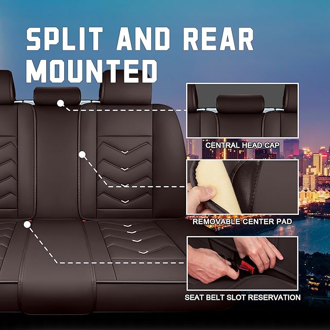 CTDS Car Seat Covers for Nissan Altima 2001-2026, Stylish Sport Seat Cover, Premium Nappa Leather Car Seat Cover. Automobile Seat Covers Sets.(Luxury 5 Seats/Coffee Color)