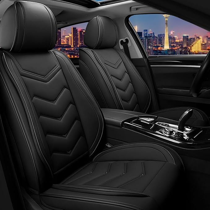 CTDS Car Seat Covers for Nissan Altima 2001-2026, Stylish Sport Seat Cover, Premium Nappa Leather Car Seat Cover. Automobile Seat Covers Sets.(Standard 2 Seats/Pure Black)