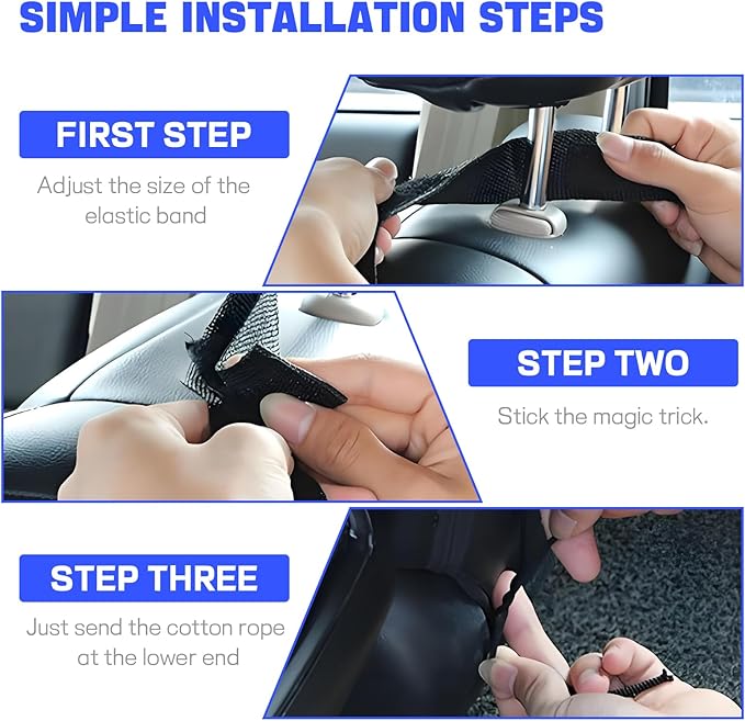 Hovom Car Seat Storage Hanging Bag, Multi-Pocket Car Seat Side Organizer, Multifunctional Mesh Pocket Auto Front Seat Organizer for Phone Wallet Glasses, Universal Car Accessories (Blue, 1PCS)