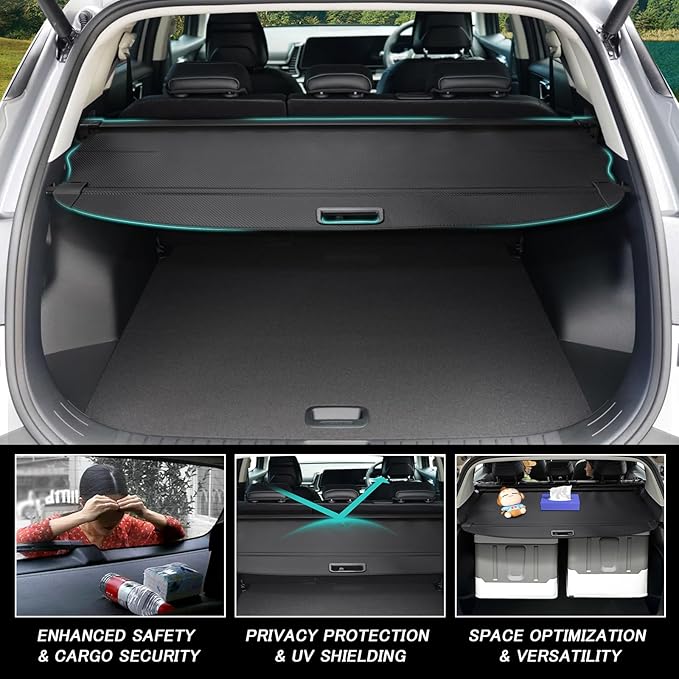 Cargo Cover for Audi Q5 SQ5 2024-2018 (Not for Q5/SQ5 Sportback and All New Q5/SQ5) Retractable Trunk Cover Security Shielding Shade Cargo Luggage Cover Trunk Privacy Protection