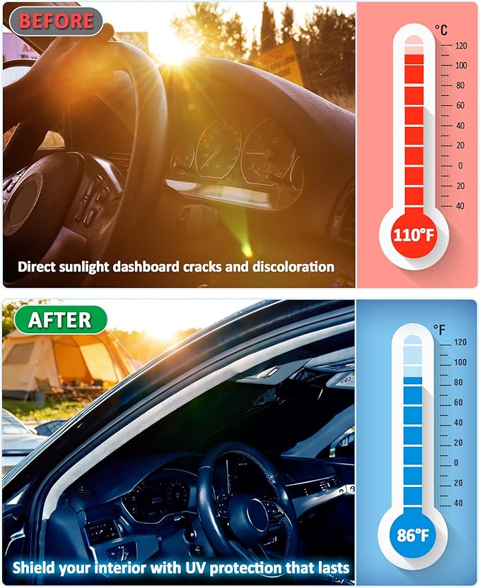 Sunshade for Transit Windshield Sun Shade Custom Fit for 2015-2025 2026 Ford Transit Wagon XLT Cargo Vehicle,Connect Van XL Accessories Front Window Shield Cover Sun Visor Protector