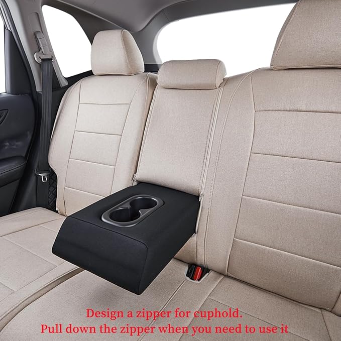 coverdream Custom Fit Seat Covers for Toyota RAV4 Adventure,TRD Off - Road 2024 2023 2022 2021 2020 2019,Full Coverage Polyester Seat Protector (Beige,Full Set)