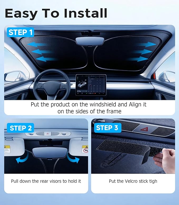 DMJN Windshield Sun Shade for Dodge RAM (2019-2026), Car Sunshade for Front Windshield [100% Efficient Block UV & Scorching Sun] UPF50+ Heat Block - Protect Interior & Keep Cooler