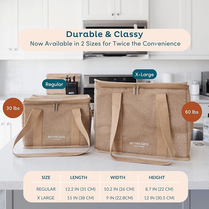 Nook Theory Reusable Insulated Grocery Bag - Leak Proof, X Large Cooler Bag - Insulated Shopping Bags for Groceries - Travel Cooler Bag for Frozen and Hot Food with Zippered Top (Forest)