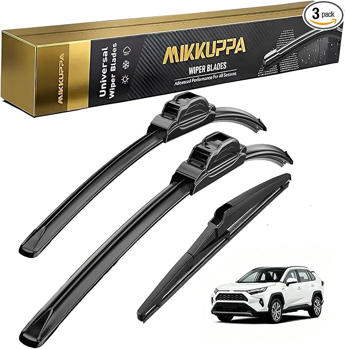 MIKKUPPA 24"+17"+12" Windshield Wiper Blades Replacement for 2006-2012 Toyota RAV4, Front & Rear Wiper Blades, Durable Stable Quiet All Season (Pack of 3)