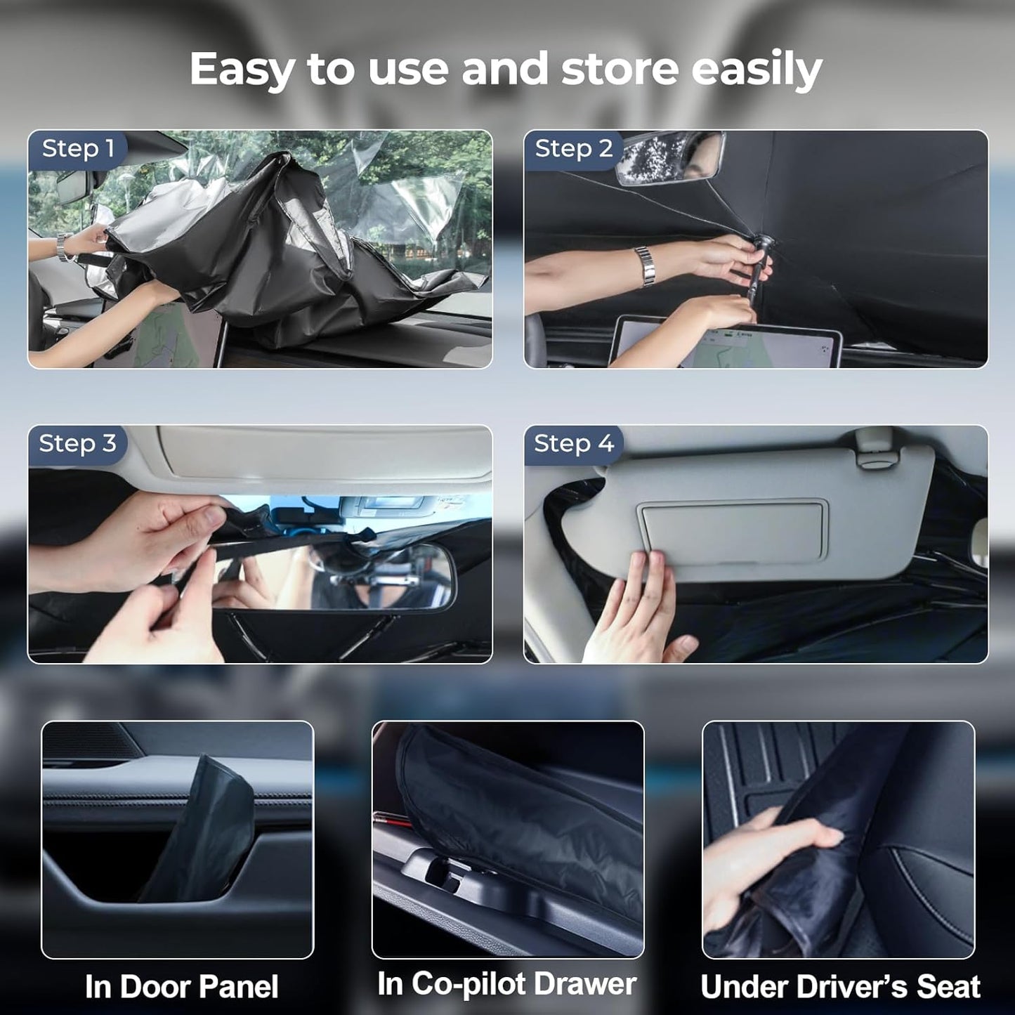 Windshield Sun Shade Umbrella: for Honda Civic 2022-2024 2025 - Front Car Window Shades - Foldable Civic-11th-Generation Sunshades Block UV Keep Cool