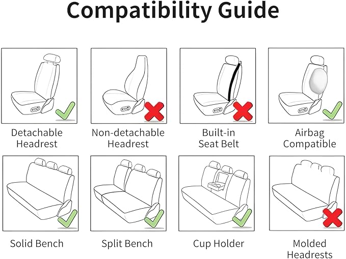 Car Seat Covers Front Seats, Luxury Faux Leather Car Seat Covers Waterproof Non-Slip Seat Protector Universal Fit for Most Cars SUVs Trucks Pick-ups, Beige Car Accessories Interior