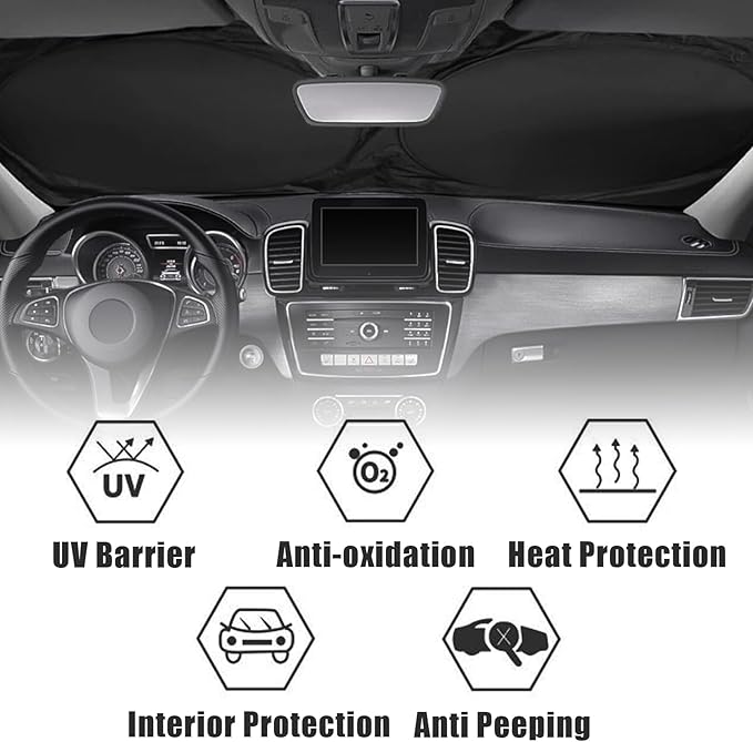 Husky Dog Car Windshield Sun Shade Foldable Sunshade Front Window Cover Sun Visor Protector Accessories (59x27.5 inches)