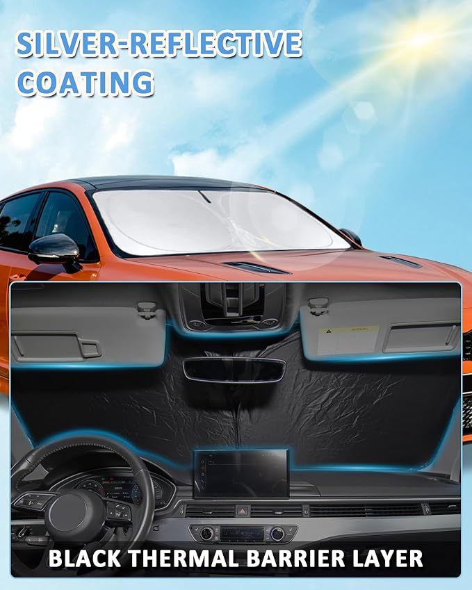 Custom Fit 4-Runner Windshield Sunshade for 4Runner 2010-2024 2025 4-Runner 5th Gen SUV, SR5 Trail Limited Front Window Shield Cover for Windshield Sun Visor Protector Block UV Car Accessories