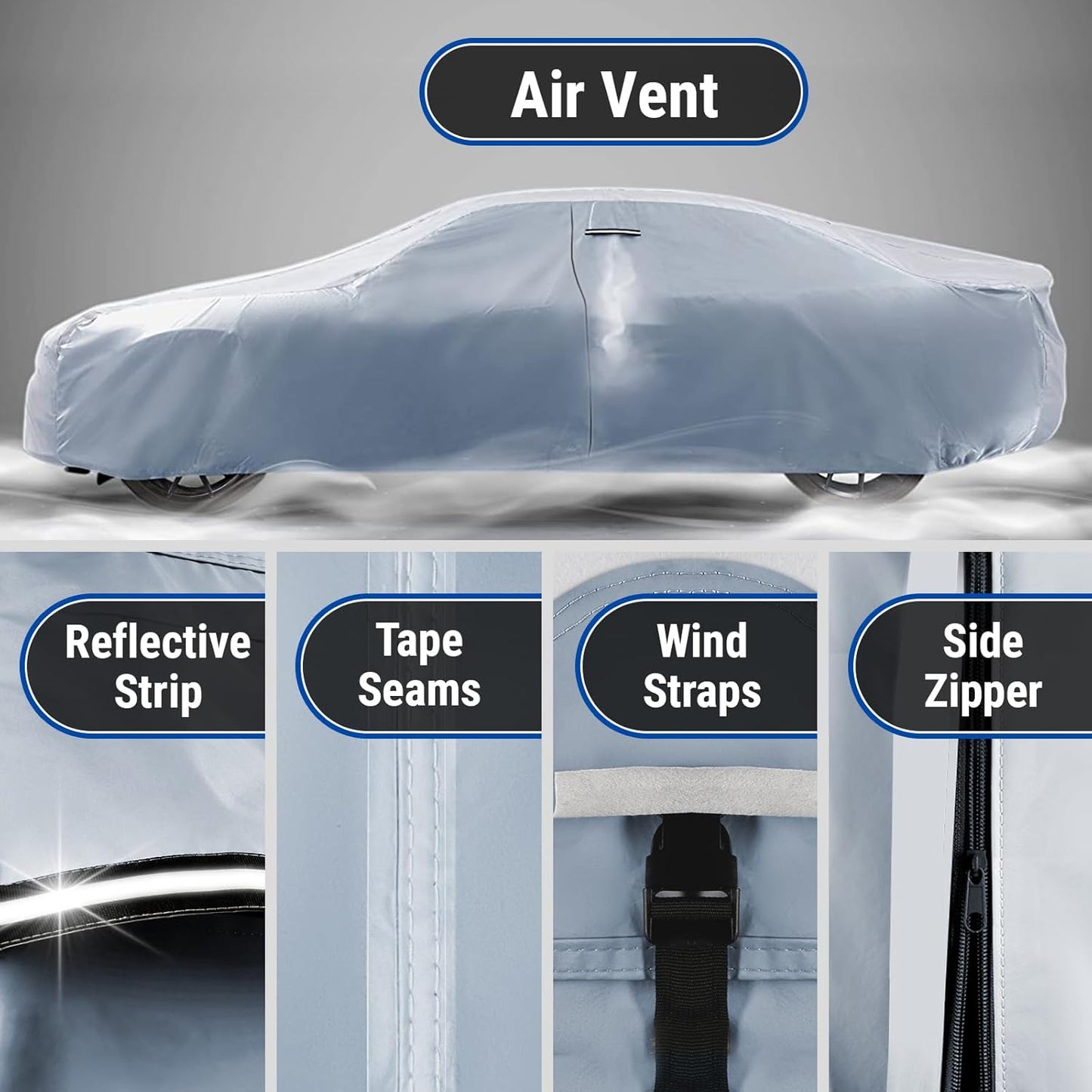 iCarCover Premium Car Cover for 1991-1996 Chevy Caprice Sedan Heavy Duty Waterproof All-Weather Automobiles Custom Fit Indoor Outdoor UV Snow Protection Covers with Straps and Bag