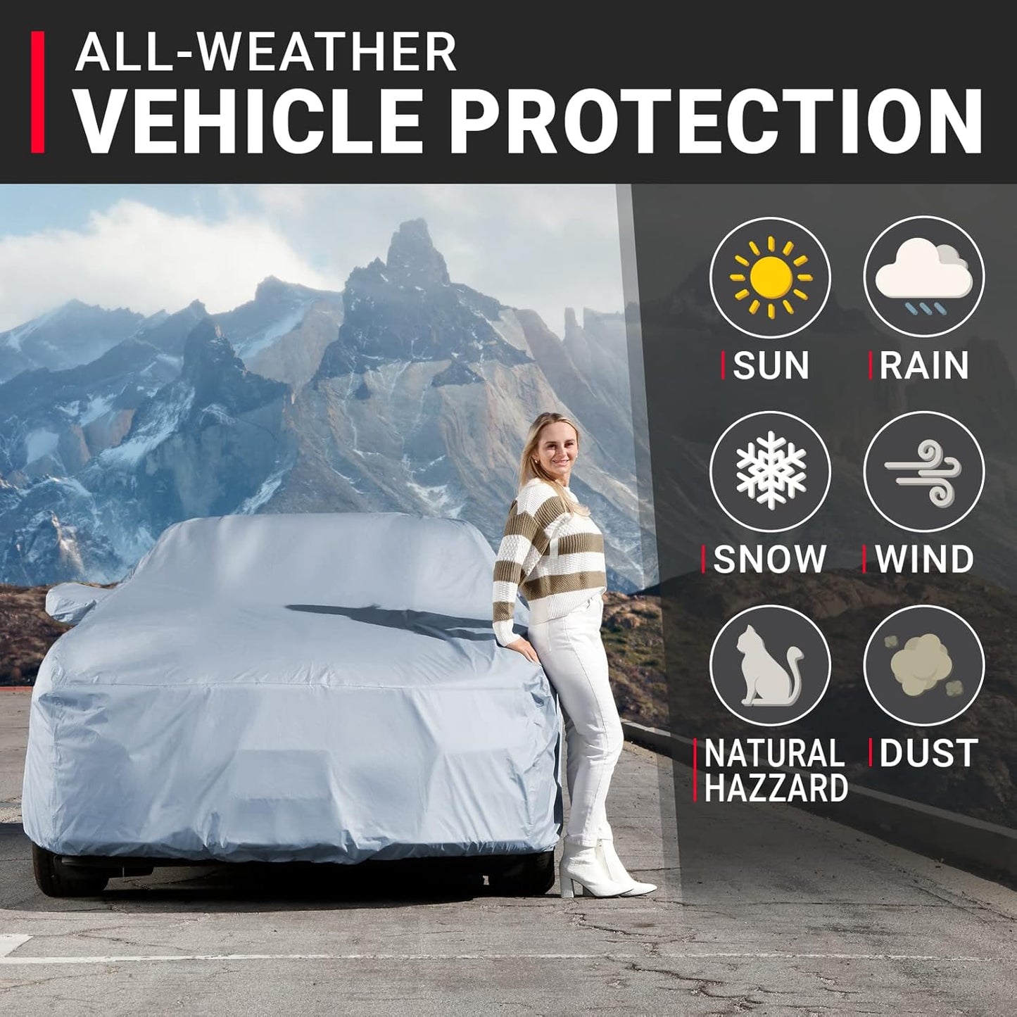 iCarCover Premium Car Cover for 1946-1960 Chevy Sedan Delivery Heavy Duty Waterproof All-Weather Automobiles Custom Fit Indoor Outdoor UV Snow Protection Covers with Straps and Bag