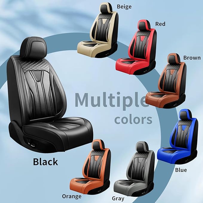 Fit HRV Car Seat Covers Compatible with Honda HRV 2016-2025 2026, Premium Leather Breathable, Wear Resistant, Airbag Compatible, All-Weather Protection & Full Coverage, Full Set All Black