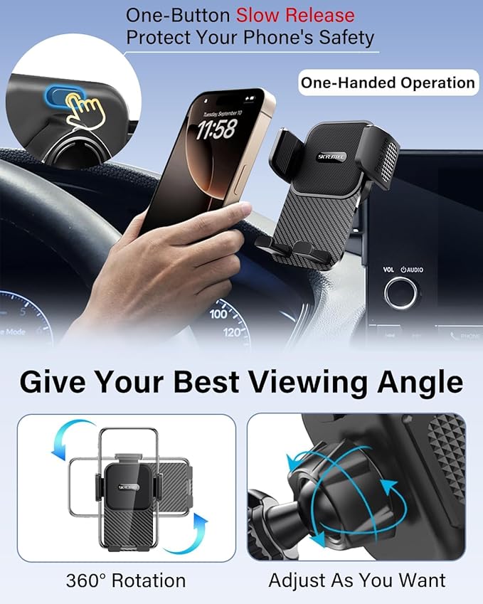 SKYLOTEC Phone Mount for Kia Seltos 2024 2025 2026 Accessories, Automobile Cradles Car Phone Holder, Cell Phone Base Not Block Air Vent