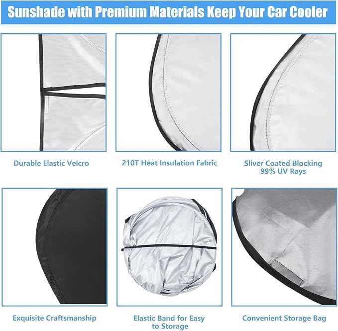 Windshield Sun Shade for 2019-2026 Chevy Silverado 1500, Custom Fit Car Front Window Sunshade for Chevy Regular/Crew/Double Cab 2Dr 4Dr, Foldable Sun Visor, UV Heat Blocking Keep SUV Cool