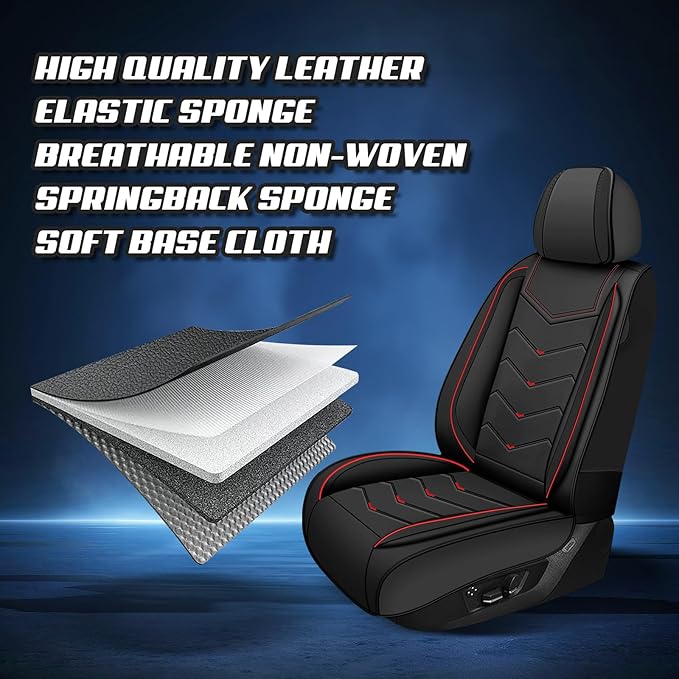 Car Seat Covers for Mercedes-Benz S-Class 2005-2026, Premium Nappa Leather Car Seat Cover, Stylish Sport Seat Covers， Automobile Seat Cover Sets.(Standard 2 Seats/Black)