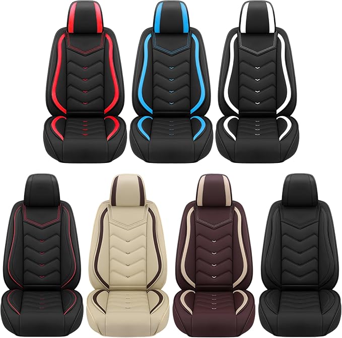 Car Seat Covers Fit for Infiniti g37 2000-2026, Stylish Sport Seat Covers, Waterproof Wear-Resistant Premium Nappa Leather Car Seat Cover.(2 Pcs Front/Pure Black)