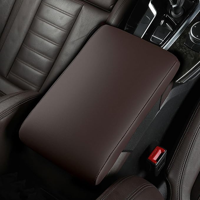 Car Armrest Cover Pad for Lexus LS LS400 LS430 LS460 LS500 LS500h LS600h Premium Leather Center Console Armrest Cushion Pad Anti-Scratch Waterproof Auto Interior Accessories Dark Brown
