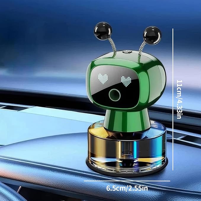 Amposei Smart AI Robot Air Freshener, Aromatherapy Diffuser for Car, Automatic Spray, Ideal Gift Decor for Perfume Lover (Green Gardenia)