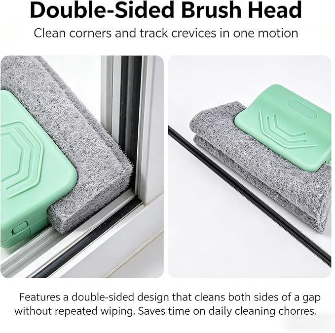 2026 New Magic Window Track Cleaner, Window Groove Cleaning Brush Tools Set, for Cleaning Tile Grout, Louver Blades, Car Air Conditioning Vents, and Narrow Gaps (3pcs Pink)