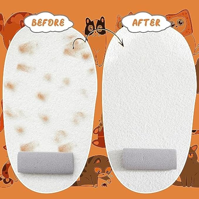 Abbylike 3 Pcs Pet Hair Remover Pumice Stone Car Pet Hair Removal Tool for Bedding Carpet Couch Furniture Cleaning (6.1 x 2.56 x 1.4 Inch,Gray)