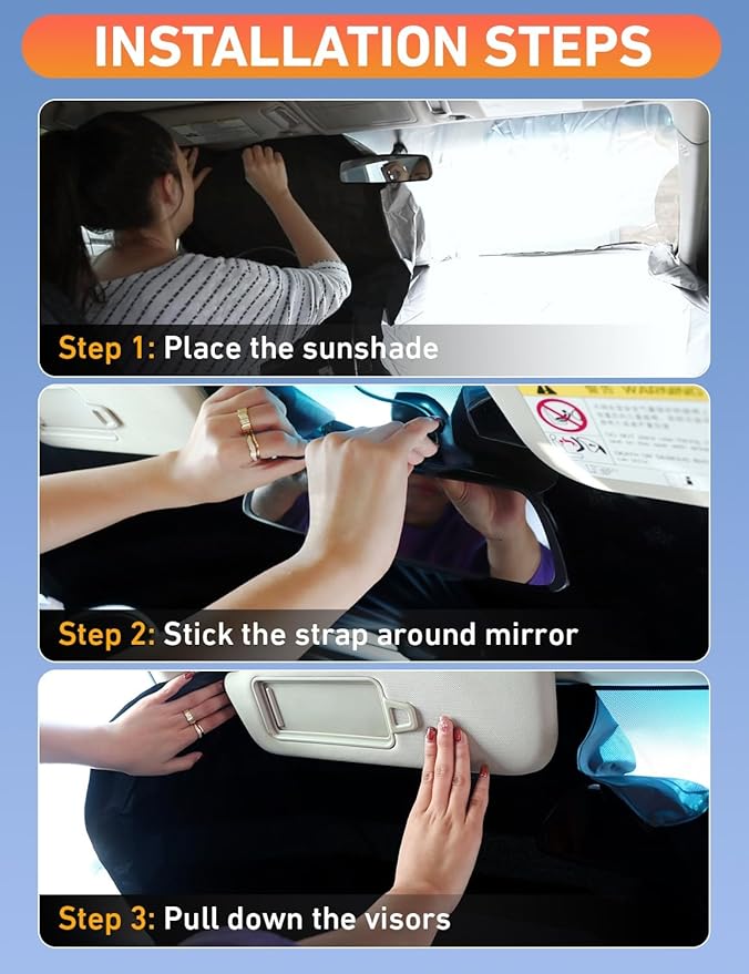 EcoNour Windshield Sunshade Compatible for Volkswagen VW Beetle 2012-2017 2018 2019, Sun Visor for Front Windshield & Window Sun Shade Cover, UV Heat Blocker & Protector, Car Accessories