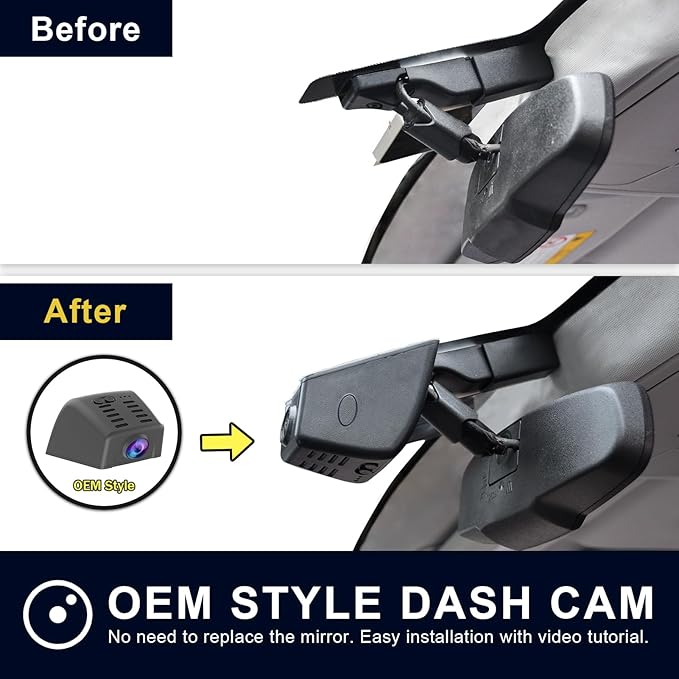 Mangoal Front 4K & Rear 1080p Dash Cam fit for GMC Sierra Select 1500 2014-2021 Select 2500/3500 2015-2023(Model E), NO Vehicle Sensor Cover, 2160P Video, WiFi & APP, 128GB Card