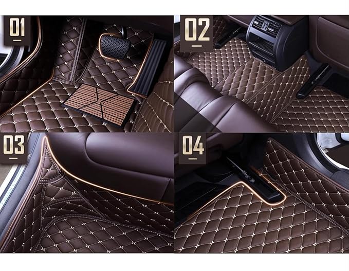 Custom Personalized Floor Mats for Cars，Luxury Full Coverage All Weather Car Floor Mats，Anti-Slip Leather Car Mat Set ，Custom Floor Mats for 99% of Cars, Trucks & SUVs (3D Green and Black)